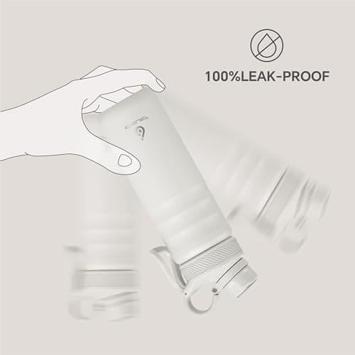 IDEUS Vacuum Insulated Water Bottle 710ml/24oz, Leak-Proof Stainless Steel Water Bottle, Double Wall Flask, Metal Sports Canteen with 2 Lids — view 4