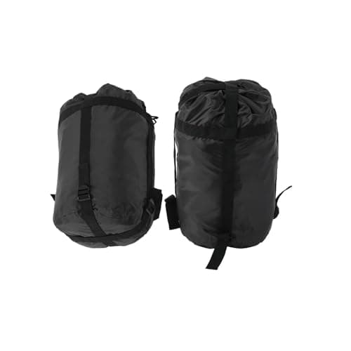 Chiffonade 2-Pack Compression Stuff Sacks Oxford Fabric Ultralight Sleeping Bag Compression Storage for Camping Hiking Travel 16.9x9.1in(Black)
