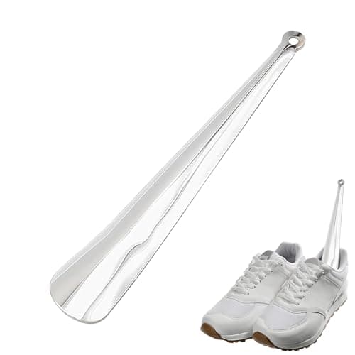 Long Handle Shoe Horn, Stainless Steel Metal Shoe Helper for Men Women