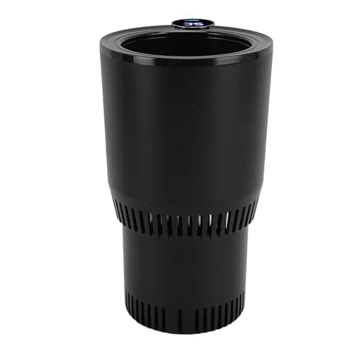 Alomejor Car Drink Cooler Warmer LCD Screen Display Temperature Car Cup Cooler Heater for Road Trip Aluminum (Black) — view 4