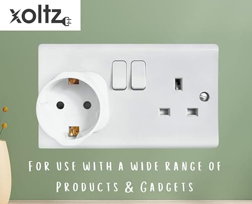 Xoltz European to UK Plug Adaptor Single Pack EU Euro Europe Schuko Travel Adapter to UK Socket Converter From Spain Italy Germany 13A Type C E F x 1 — view 3