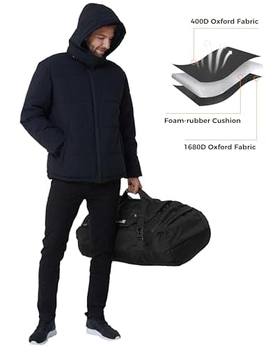 Ubon 65L Travel Duffel Backpack Waterproof 4-Way Holdall Gym Bag Black — view 6