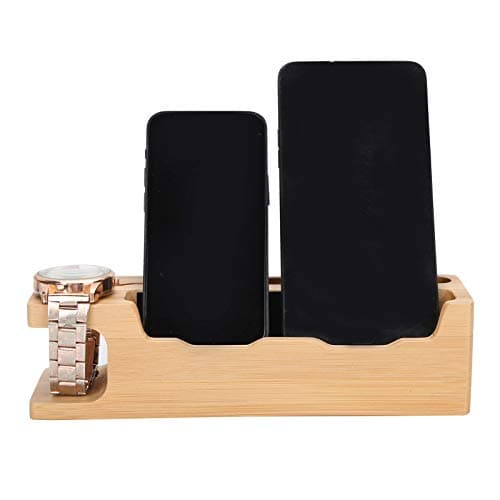 SUPYINI Bamboo charging stand holder for Watch and phone, portable desk — view 3