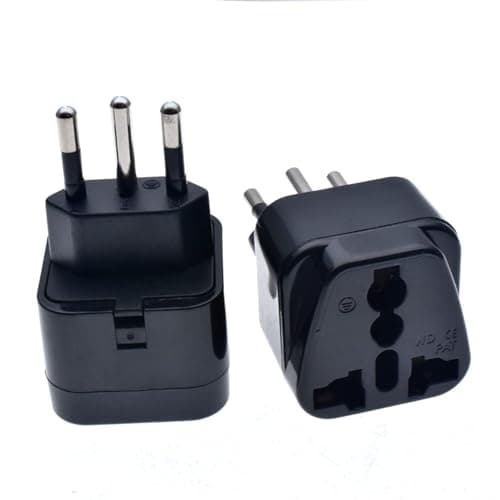 2 Pack UK to Swiss Plug Adapter, European Travel Universal Adapter for Switzerland (2PCS, Black) — view 6