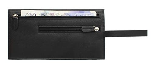 Genuine Leather Security Wallet Pouch with Belt Loop AC501 Black — view 5