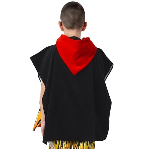 Hot Wheels Towel Poncho, Car Hooded Towel For Kids, Boys Beach Towels And Swimming Towels, One Size, Black — view 3