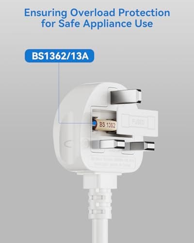 US to UK Plug Adapter, 3 Outlets for American/EU Electronic Devices — view 6
