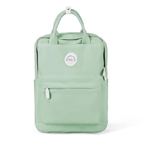 HYC00 Lightweight School Backpack Secondary Girls Boys School Bags for Teenager College Students Water Resistant Casual Travel Rucksack Bag for Women Men 14 inch Laptop Backpack Bookbag, Mint Green