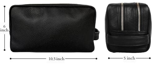 Full Grain Leather Handmade Travel Toiletry Bag - Wash Bag, Shaving Kit & Make Up Kit - Travel Gift for Men & Women by Rustic Town — view 3