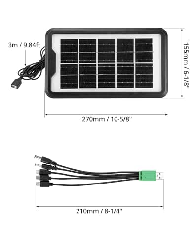 QWORK® Small Solar Panel Charger Portable USB Solar Panel, 6V 3.5W 600mA, for Camping Hiking Outdoor Activities — view 6
