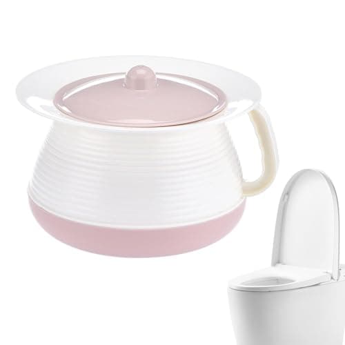 Chamber Pot with Lid - Bedside Urinal with Handle, Portable Potty for Adults, Elderly, Bedridden, Ideal for Bedroom, Home, Car, Camping & Travel