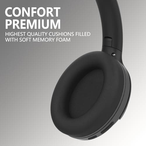 Wireless Headphones Over Ear,Active Noise Canceling Bluetooth Headphones with Microphones,40H Playtime,Foldable Lightweight Headset with Deep Bass,HiFi Stereo Sound for Travel/Office/Work/PC (Black) — view 6
