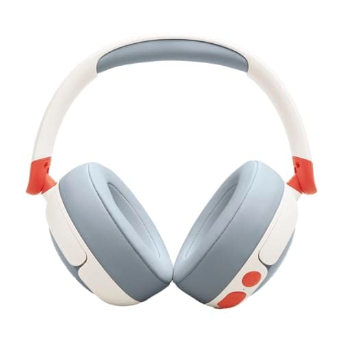 JBL Junior 470 NC, Kid-Friendly Wireless Over-Ear Bluetooth Headphones with Active Noice Cancelling, Built-In Mic, 50H Playback, JBL Safe Sound, Low Volume, Easy Controls and Sticker Set, White — view 6