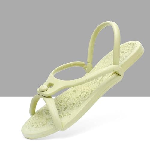 Women's Foldable Soft Slippers Lightweight Sandals Non-Slip Slippers Bathing Shoes Travel Sandals Shower Shoes Slides for Summer Camps Home Holiday Leisure, Green, 2/2.5 UK — view 5