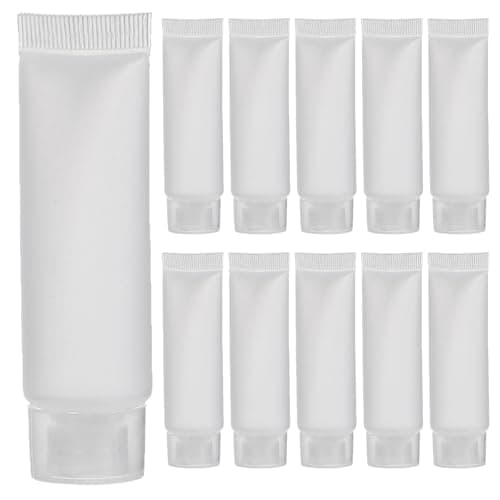 RORPOIR 50Pcs 10ml White PVC PP Leakproof Lotion Tubes