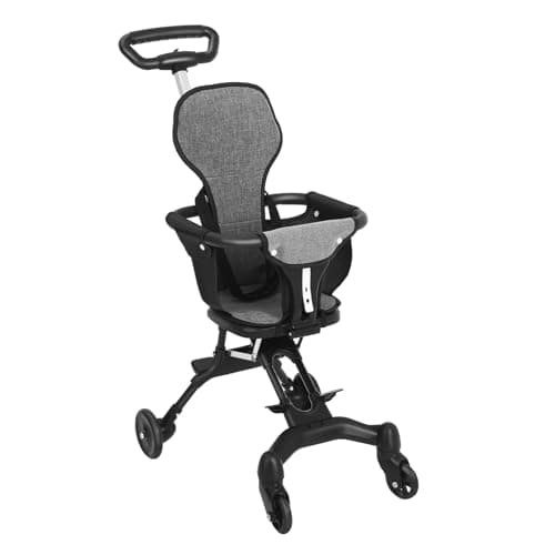 Black Baby Stroller Lightweight Foldable Travel Model for Airplane
