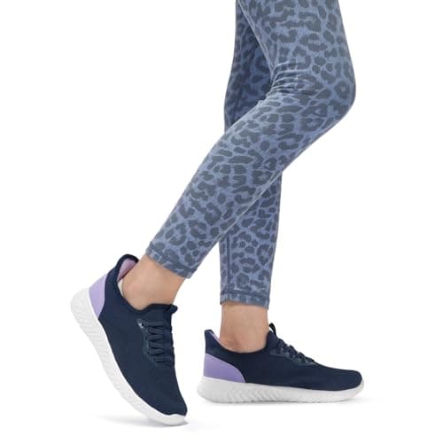 STQ Slip on Trainers Women Comfortable Nurse Nursing Shoes Lightweight Womens Trainers for Walking Work Navy Purple UK 4 — view 2