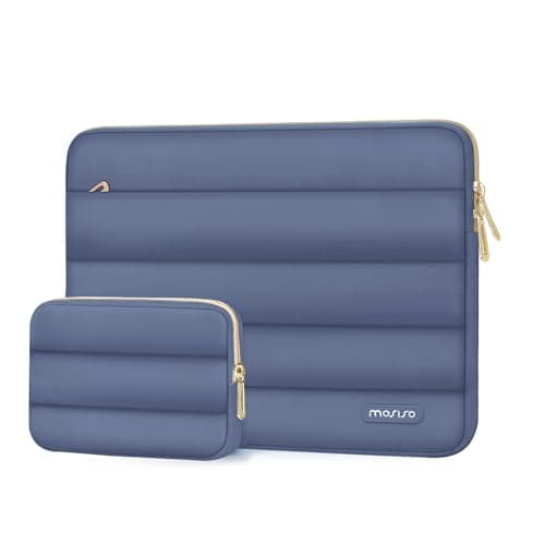 MOSISO 13.3 inch Laptop Case Puffy Sleeve with Small Bag, Lavender Gray