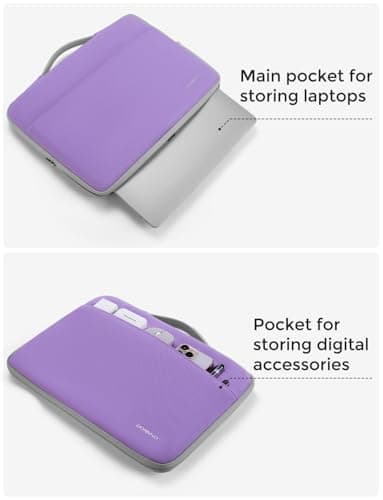 DOMISO 15.6 inch Laptop Case Sleeve Protective Cover Compatible with 16 inch MacBook Pro M4 M3 M2/Pro Max,15.6-16 inch HP Dell ASUS Lenovo Chromebook,Waterproof Computer Cases Bag with Handle,Purple — view 4