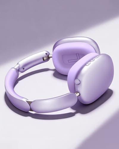 Wentronic Y02 Active Noise Cancelling Headphones,60H Battery,5 EQ Music Modes,Hi-Res Audio,Deep Bass,Foldable Wireless Over Ear Bluetooth 5.4 Headset,Breathable Leather Earpads (Purple) — view 2