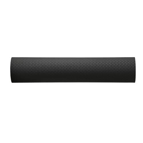 Amazon Basics TPE Exercise Yoga Mat with Carrying Strap, 0.6 cm Thick, Black — view 2