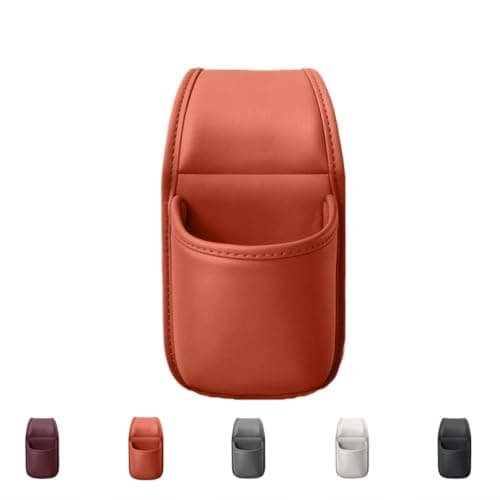 Car Cup Holder Leather Storage Organizer Pouch, Wide-Mouth Opening (Orange)