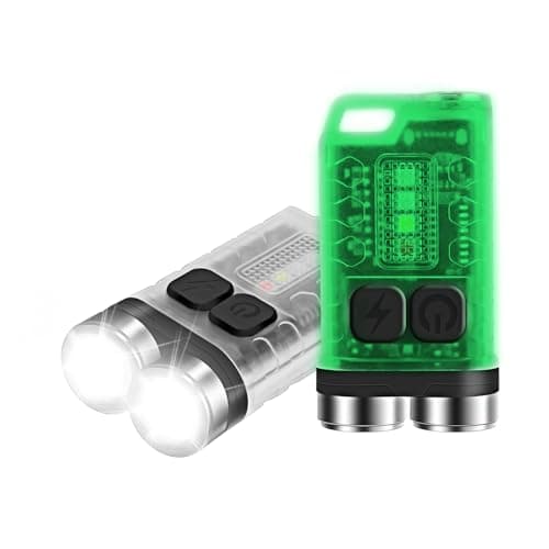 BORUIT V3 Mini Powerful Torch LED Super Bright 900LM with UV Red Blue Light,USB-C LED Rechargeable Small Pocket Keychain Torch,IP65 Waterproof 12 Modes Keyring Torch Flashlight with Magnet