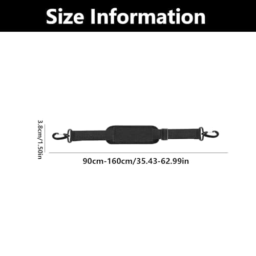 Shoulder Straps for Bags, Adjustable Padded Shoulder Strap, Replacement Bag Straps, for Laptop, Travel, Gym, Briefcase Handbag, Football & Camera Bags(Black) — view 2