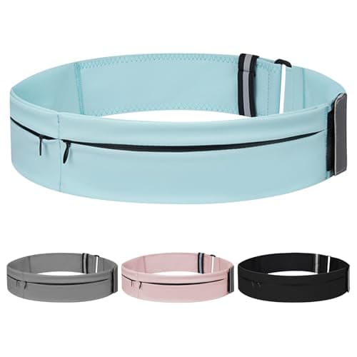 Running Belt for Women and Men Lightweight Running Waist Belt with Water Bottle Pocket, Multi-Pocket Phone Holder Running Pouch (1, Blue, Medium-23.6" - 33.5")