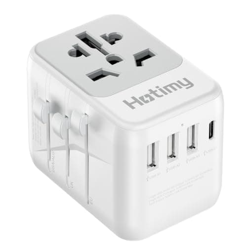 Universal Travel Adapter with USB C, Travel Plug Adapter Worldwide with 1 USB C and 3 USB A, International Travel Adapter Dual 10A Fuses All in One Universal Plug Adaptor for US EU AU UK