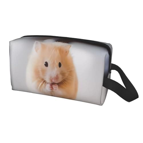 Large Travel Cosmetic Bag â€“ Reusable Maroon Hamster Print Dopp Kit for Toiletries, Portable Organizer for Men and Women, White, One Size — view 2