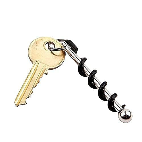 Macupon Stainless Steel Black Mini Portable Waiters Corkscrew with Keychain, 2 Pack, Perfect for Travel, Wine Lovers, Waiters & Bartenders — view 5
