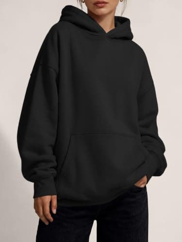 LILLUSORY Womens Oversized Hoodies Fleece Ladies Sweatshirts Black S — view 2