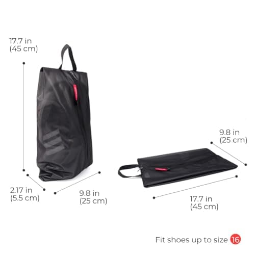 pack all Plus-Sized Shoe Bags for Travel, Water Resistant Shoe Pouch, Black — view 5