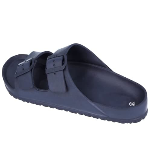 Yinka Shoes Mens Double Buckle EVA Sandals Navy UK 9 — view 3