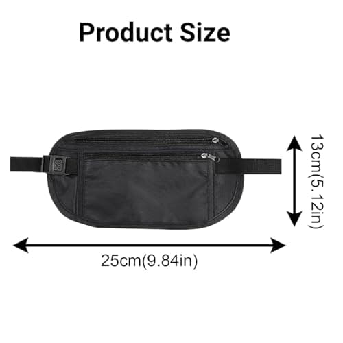 2 Pcs Money Belts Bag for Travel Hidden, Anti-Theft Waterproof Pouch - Secure, Comfortable, and Stylish, Adjustable Elastic Concealed Money Belt for Women Men Running Dog Walking — view 2