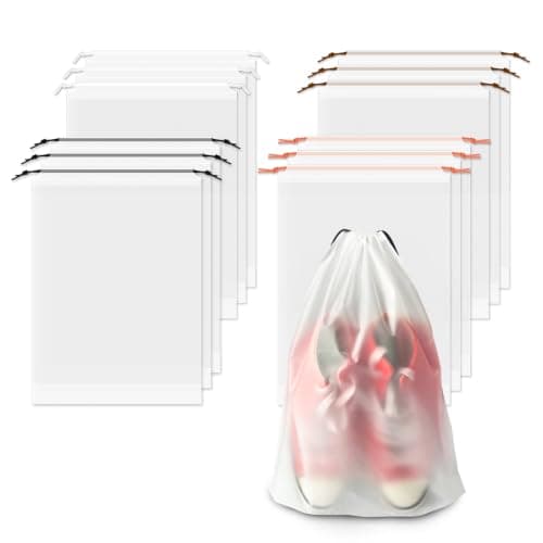 12 Pack Shoe Bags for Travel Clear Drawstring Shoe Bag Travel Essentials