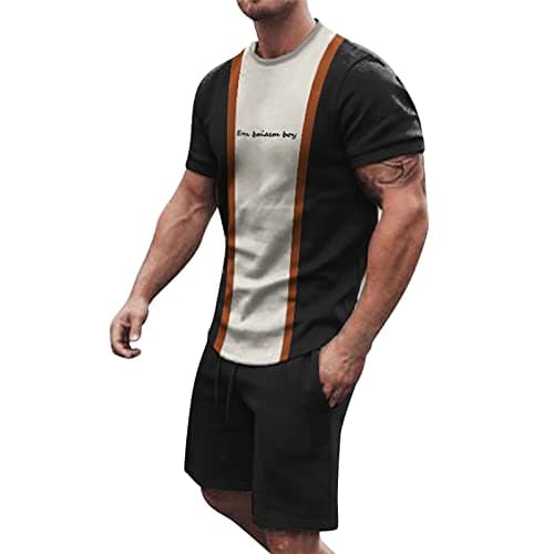 Mens Beach Shorts and Shirts Sets 2 Piece Casual Athletic Jogging Outfits Short/Long Sleeve Track Suits for Men Set Travel Outfits Luxury Embroidered Suit