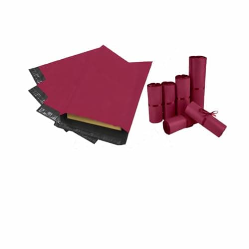 BANGYPOST Mixed Size Dark Red Poly Mailers – Heavy Duty Waterproof Self-Seal Shipping Bags for Clothing, Parcels & E-Commerce Packaging, Tear-Resistant & Tamper-Proof, 100 Pack