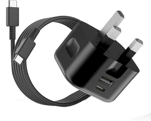 For Motorola Razr 70 Charger, Motorola Moto Signature/Razr - Fold - 70, 60, 50, 40 (Plus) (Ultra) / Edge 70, 60, 50, 40, 30 (Neo) (Pro) (Ultra) (Fusion), Multi Port Charger (Cable + Plug) (BLACK)