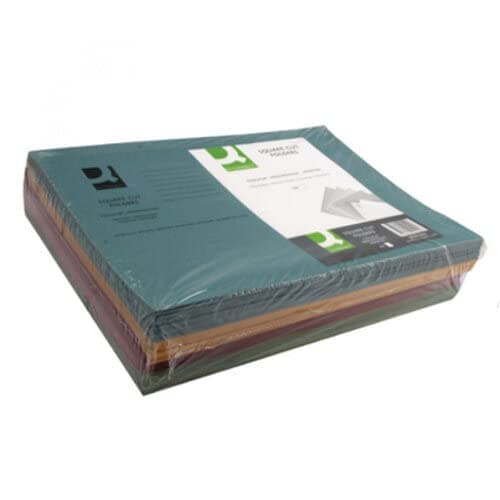 Q-Connect Square Cut Folder Lightweight 180gsm Foolscap Pink (Pack of 100) — view 2