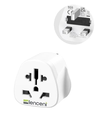LENCENT World to UK Travel Adapter, Universal to Type G Plug Adaptor,1 Pack