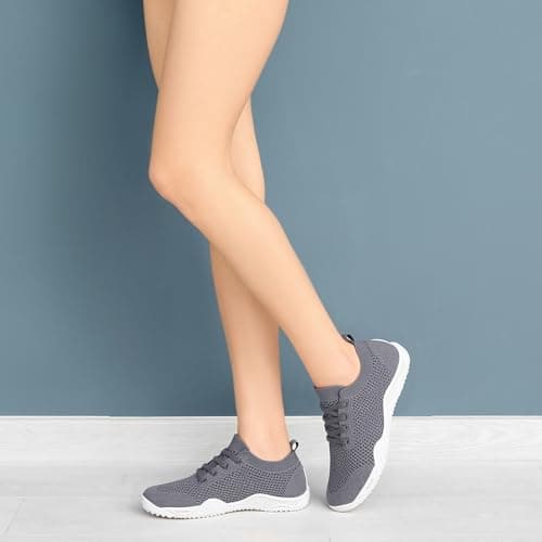 Barefoot Shoes Womens Gym Trainers Slip on Trainers Light Grey Size 6 — view 2