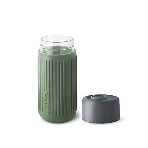 BLACK + BLUM Glass Travel Cup | Leak Proof | Non-Slip Grip | 340ml | Olive — view 4
