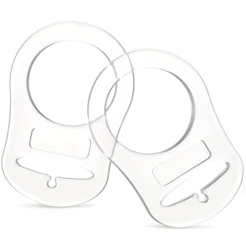 Silicone Dummy Clip Adapters – 2 Pack Button-Style Pacifier Adapter Rings, Universal Silicone Button Rings for Baby Pacifier Clips
