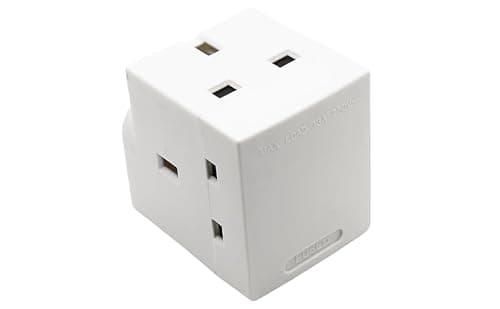 SHPELEC® 13A 3-Way Fused Adaptor - Heavy Duty Triple Plug Outlet Converter with Built-in Surge Protection - Safe & Reliable Power Splitter for Home, Office, and Travel (2 Pack) — view 4