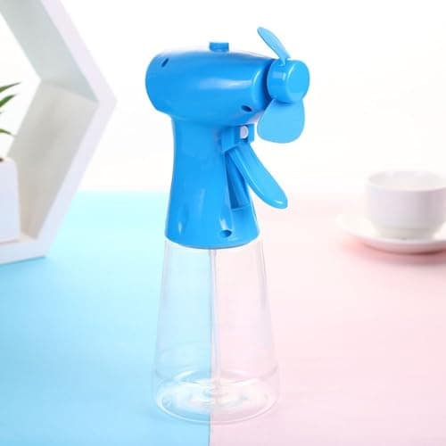 EfforPrac Portable Handheld Water/Spray Cooling Mist Fan/, 500ml Rechargeable Personal Misting Fan with Adjustable Nozzle for Travel Outdoor Summer Heat Relief/(Blue) — view 3