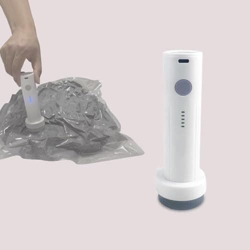 Cordless Electric Vacuum Pump for Vacuum Storage Bags Travel Air Pump, Portable USB Pump for Vacuum Seal Bags – Ideal for Bedding/Clothes(Storage Bags Not Included in This Package)