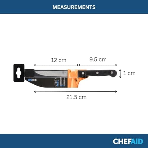 Chef Aid Utility Knife in Black – Stainless Steel Blade, Ergonomic Handle, Dishwasher Safe, Perfect for Everyday Food Prep — view 6