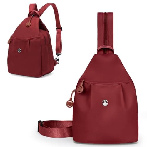 AUAUY 3 in 1 Anti-Theft Travel Tote Bag, Waterproof Oxford, Red
